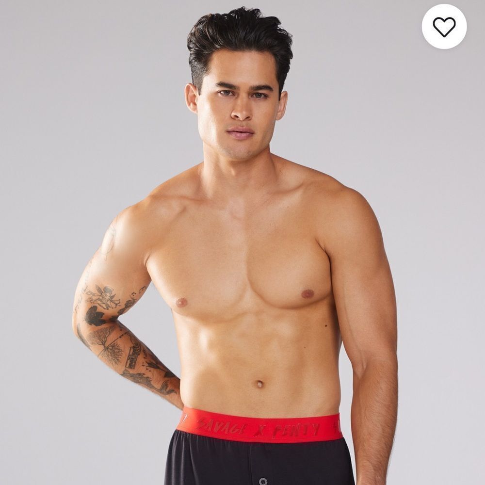 Savage x Fenty Rebel Cherub Modal‎ Sleep Pant Black/Red S NWT